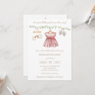 Boho Girl Clothes Baby shower Invitation