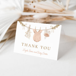 Boho Girl Clothesline Baby Dusche Danke Karte