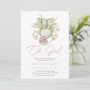 Boho Girl Dress Baby Shower Einladungskarte
