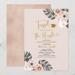 Boho Girl Floral Graduation Party Invitation