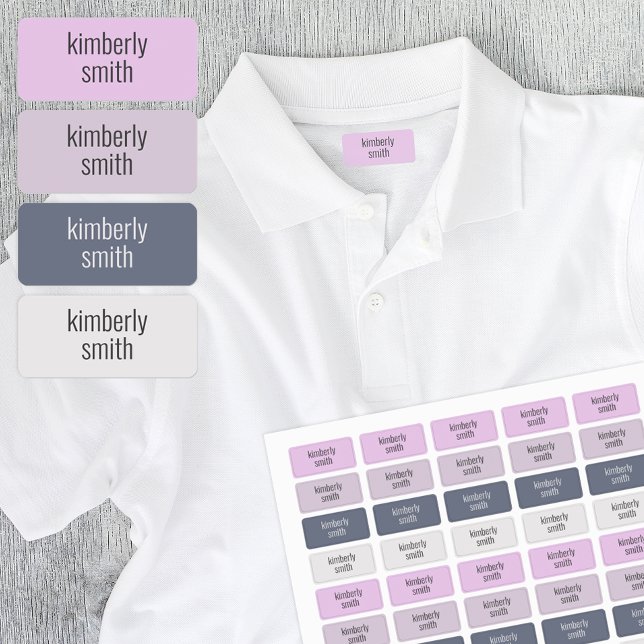 Boho Girl School Name Labels Etiketten (Cute pink boho name labels for school uniforms, jackets, gym clothes, and more!)