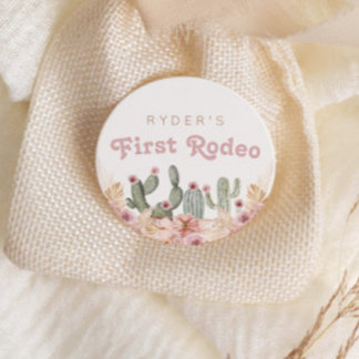 Boho Girls First Rodeo Cowgirl Birthday Runder Aufkleber