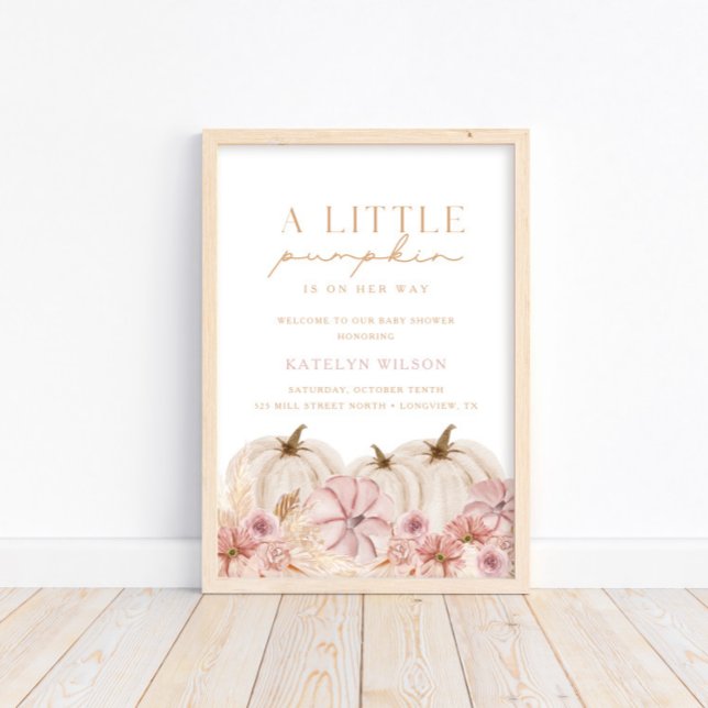 Boho Girls Pampas Citrouille Affiche de bienvenue (Available for print & instant digital download!)