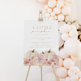 Boho Girls Pampas Grass Pumpkin Baby Shower