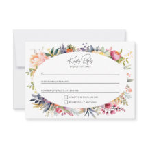 Boho-Glamour-Hochzeits-RSVP - Aquarell-Pfingstrose