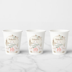 Boho Glamping Sweet 16 Geburtstagsparty Paper Cups Pappbecher