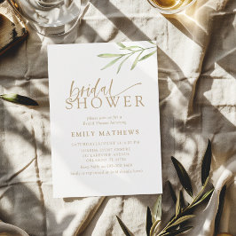 Boho Gold & Botanical Bridal Shower Einladung