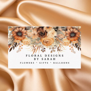 Boho Gold et Champagne Fleurs Cartes de visite