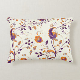 Boho Gold Lila Brush Accent Pillow Dekokissen