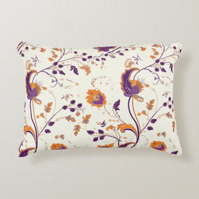 Boho Gold Lila Brush Accent Pillow Dekokissen (Vorderseite)