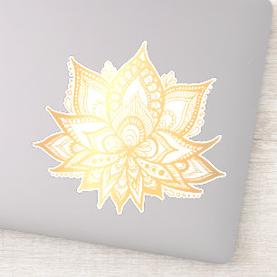 Boho Gold Lotus Blume Aufkleber