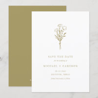 Boho Gold Minimalistisch Botanical Bouquet