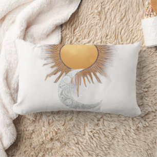 Boho Gold Sonne Mond Himmel Wurfkissen Lendenkissen