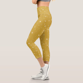 Boho Gold Starlight Capri Leggings