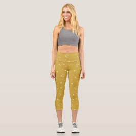 Boho Gold Starlight Capri Leggings