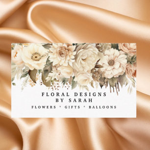 Boho Gold und Champagner Blume Business Cards Visitenkarte