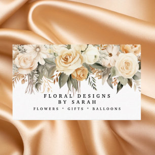 Boho Gold- und Champagner-Blumen Visitenkarten Visitenkarte