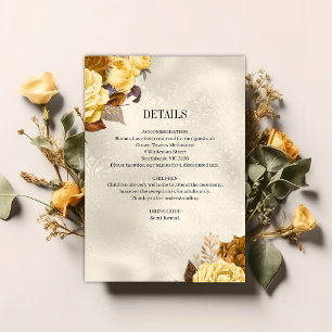 Boho Golden Floral Seide Elegante Hochzeitsstimmun Begleitkarte