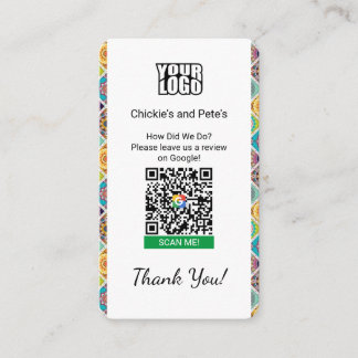 BOHO Google Review Business Card mit Google Map Visitenkarte