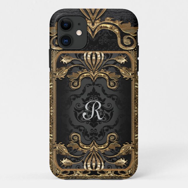 Boho Goth Chic Monogram Case-Mate iPhone Hülle (Rückseite)