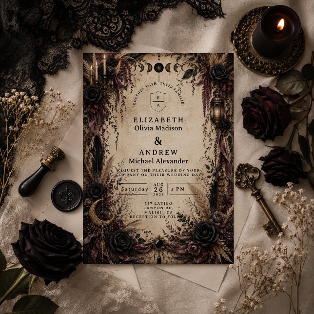 Boho-Goth-Hochzeit Einladung (Von Creator hochgeladen)