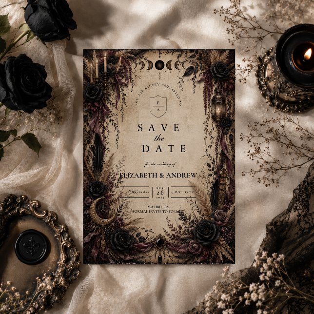 Boho-Goth-Hochzeit Save The Date (Von Creator hochgeladen)