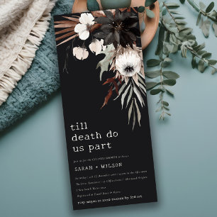 Boho Gothic Rust Black Botanical Couples Dusche Einladung