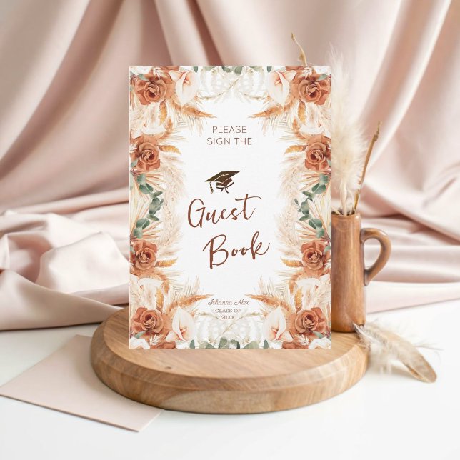 Boho Graduation Party Guest Book Card (Von Creator hochgeladen)