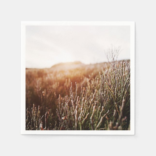 Boho Grass Field Jedes Ereignis Party Napkins Serviette (Vorderseite)