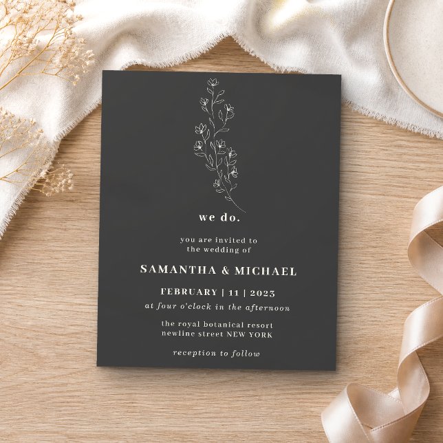 Boho Gray Indie Blume Botanic wir Haushalt Flyer (Von Creator hochgeladen)