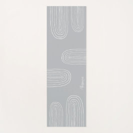 Boho Gray Mitte Jahrhundert Chic Rainbow Mit Monog Yogamatte