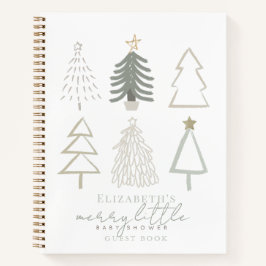 Boho Green Christmas Trees Baby Shower Notizbuch