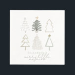 Boho Green Christmas Trees Baby Shower Serviette<br><div class="desc">Diese niedliche Boho "fröhliche kleine" Weihnachtsferien-Junge Babydusche Papierserviette bietet Weihnachtsbäume im Schatten von Grün. Personalisieren Sie es für Ihre Bedürfnisse. In meinem Geschäft finden Sie passende Produkte.</div>