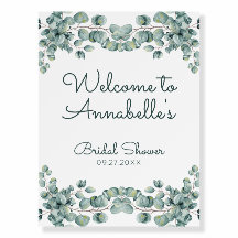 Boho Green Eucalyptus Blätter Watercolor