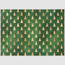 Boho Green Gold Trees Weihnachten