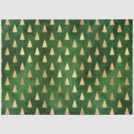 Boho Green Gold Trees Weihnachten Seidenpapier
