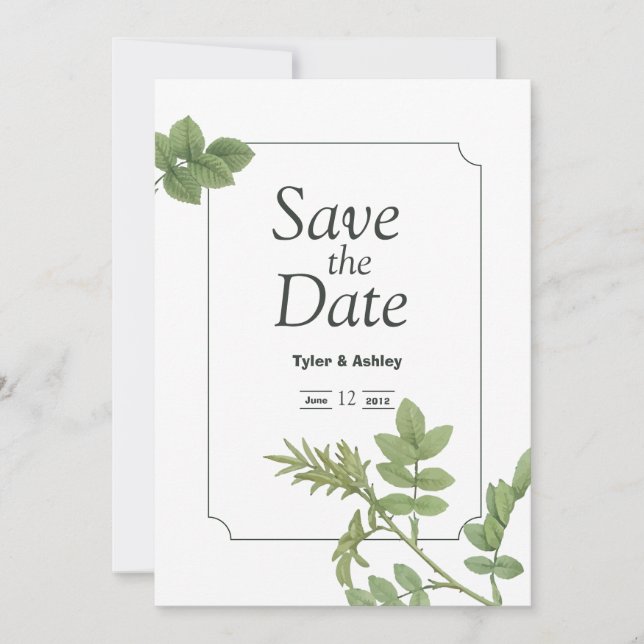 Boho Green Mint Elegant Wedding  Invitation (Devant)