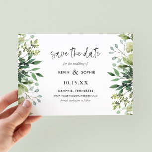 Boho Green Modern Enregistrer les cartes de dates