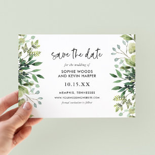 Boho Green Modern Enregistrer les cartes de dates