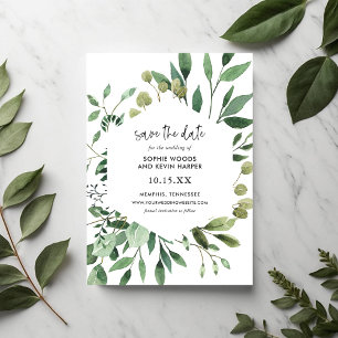 Boho Green Modern Enregistrer les cartes de dates