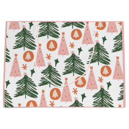 Boho Green Pink Orange Weihnachtsbaumen Grosses Ge Große Geschenktüte