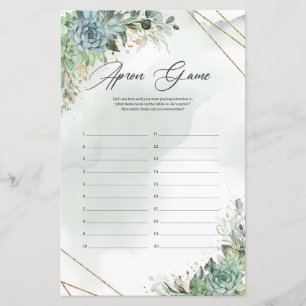 Boho green succultus eucalyptus gold Schürze Game