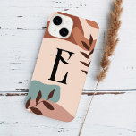 Boho Green Terracotta Monogram iPhone 14 Hülle<br><div class="desc">Terracotta abstrakte boho Formen mit Vintagem Monogramm.</div>