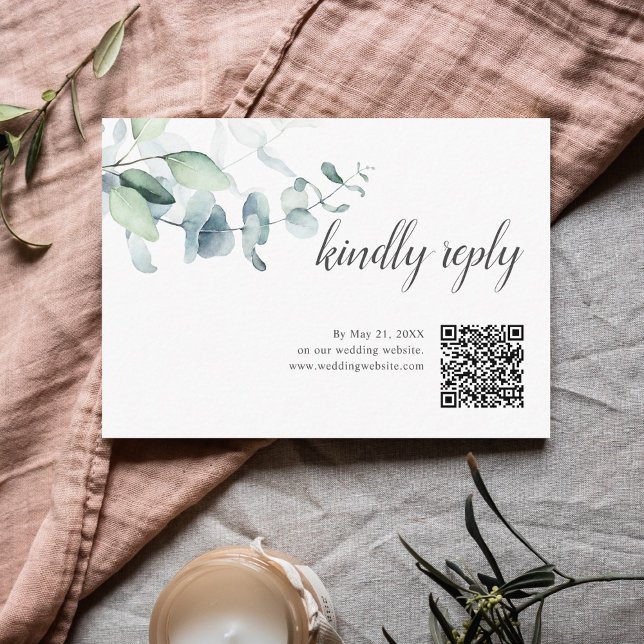 Boho Greenery Blätter Wedding Online UAWG Begleitkarte (Von Creator hochgeladen)