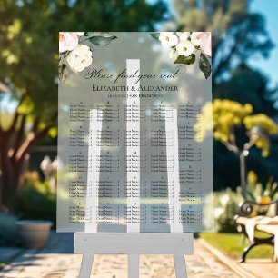 Boho Greenery Bloral Wedding Seating Acrylic Chart Acrylschild