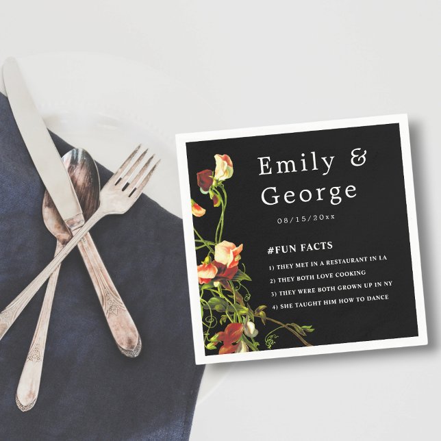 Boho Greenery Burgundy Rose Black Floral Wedding Serviette (Von Creator hochgeladen)