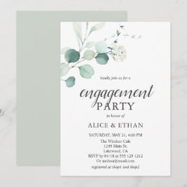 Boho Greenery Eucalyptus Engagement Party Einladung