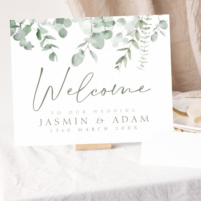 Boho Greenery Eucalyptus Wedding Welcome Sign Poster (Von Creator hochgeladen)