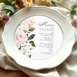 Boho Greenery Floral Wedding Menu Card Menükarte