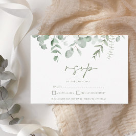 Boho Greenery Foliage Eucalyptus Wedding RSVP Karte